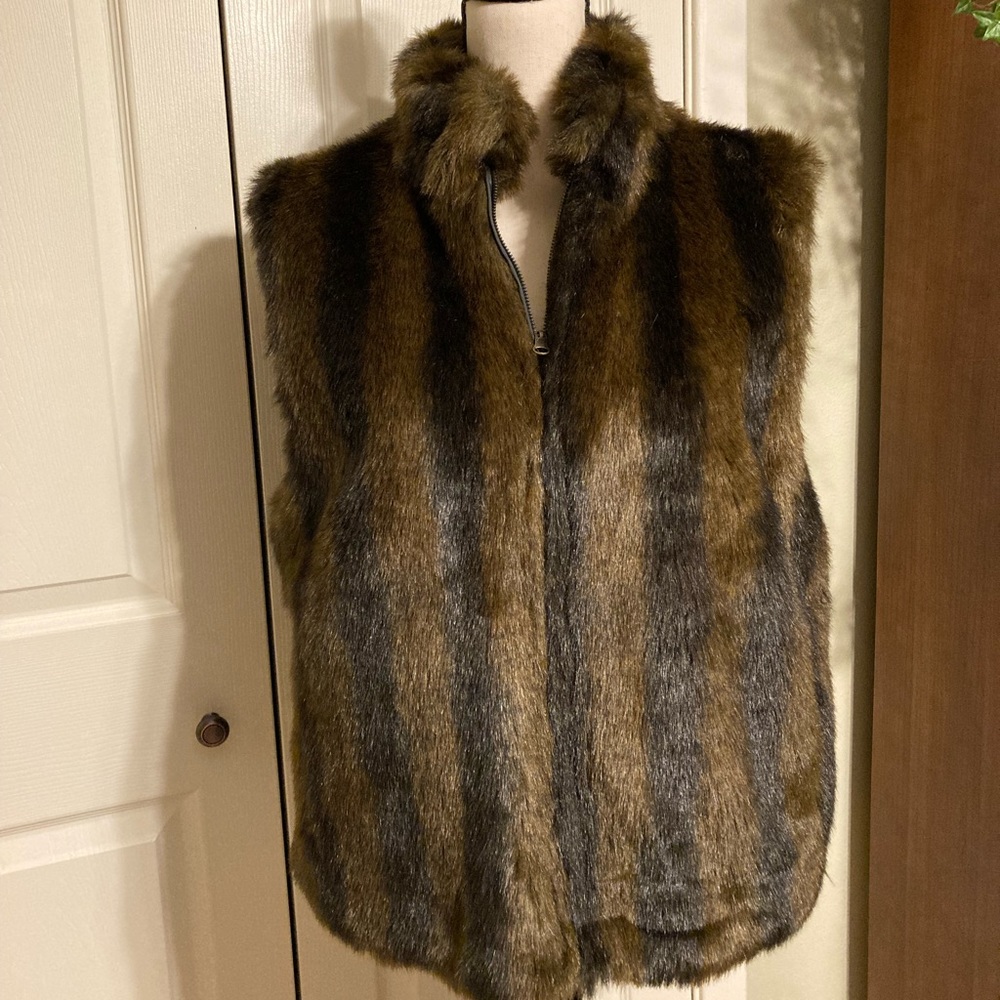 COACO New York Reversible faux mink vest. Size medium